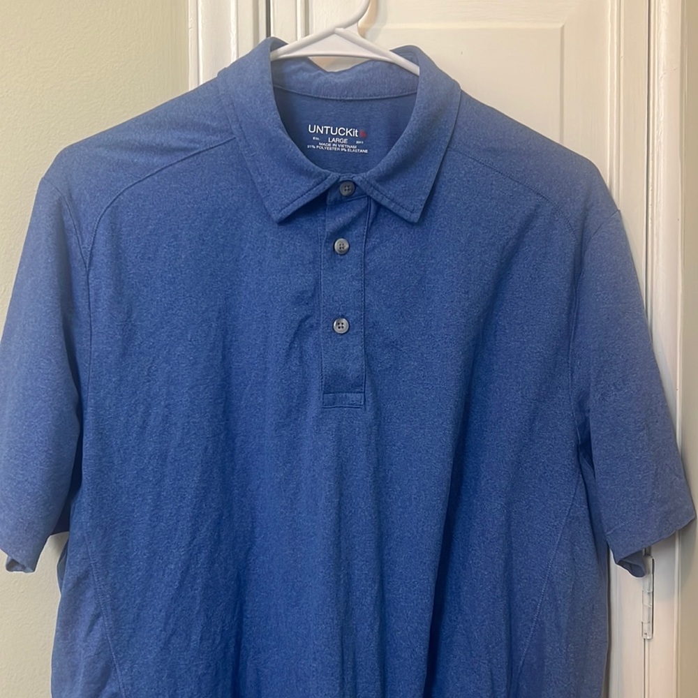 UnTuckit Blue performance polo